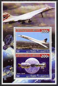 Djibouti 2006 Concorde & Apollo-Soyuz perf sheetlet c...