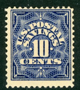 USA 1911 Postal Savings  10¢ Blue  Sc PS4 (Perf 12)  MNH Z799