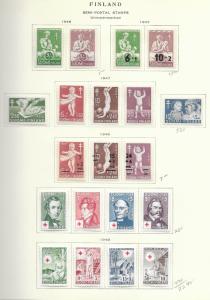 Finland 1930-54 semi postal issued on pages used & MH, see desc. 2018 CV $195.75