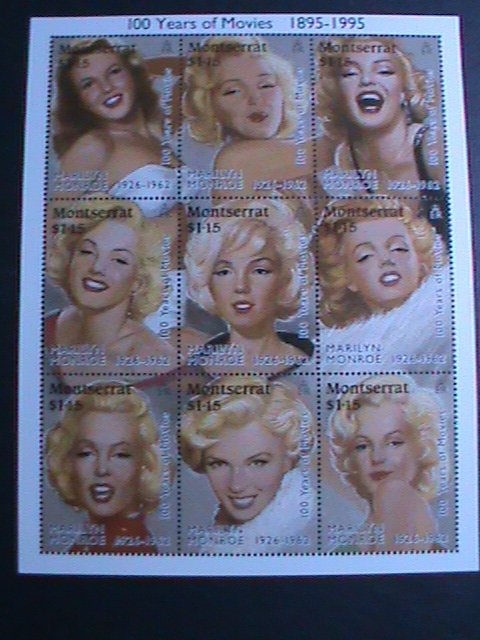 MORNTSERRAT-1995-CENTENARY OF MOVIES- SEXY MARILYN MONROE MNH SHEET-VERY FINE