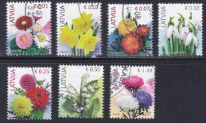 Latvia Flower Stamps New Issue in 2014, Used