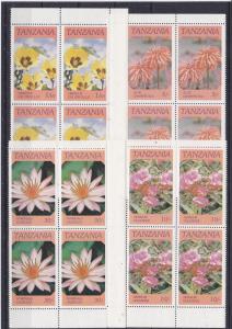 Tanzania 315-18 MNH 1986 Flowers Blocks