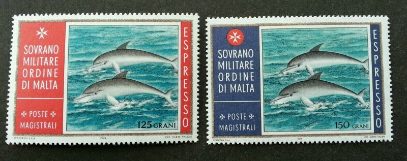 Malta Sovereign Military Order Of Malta Dolphin 1974 1975 Marine Life (stamp MNH