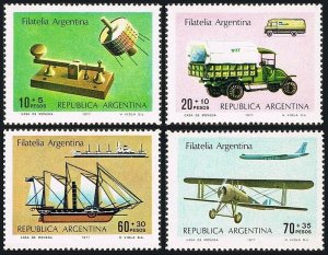 Argentina B69-B72,MNH.Telegraph,Satellite;Mail trucks;Boats;Biplane & jet,1977