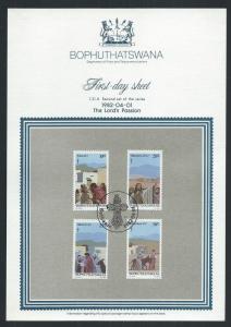 BOPHUTHATSWANA SC# 88-91 1ST DAY SHEET 1.21.6  FVF/CTO 