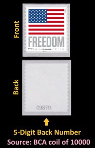 US Flag Freedom forever coil single BCA 5-digit back number (1) MNH 2023 4/15 