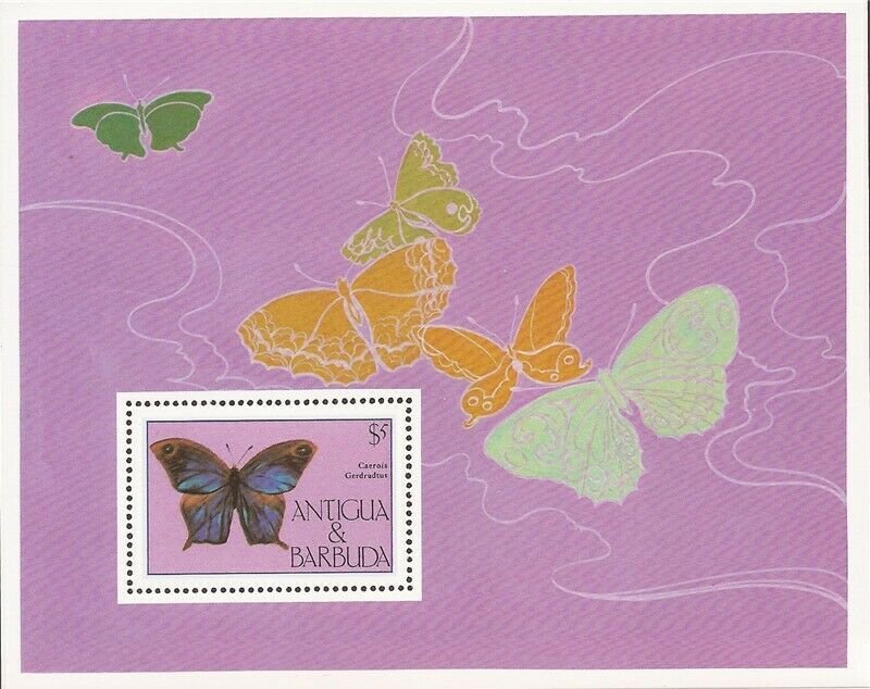Antigua - 1985 Butterflies Caerois Gerdruthus - Souvenir Sheet - Scott #854