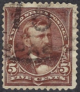 United States #255 5¢ Ulysses S. Grant (1894). Chocolate. Used.