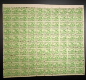 1933 Century of Progress 1c green Sc 728 full sheet of 100 select quality