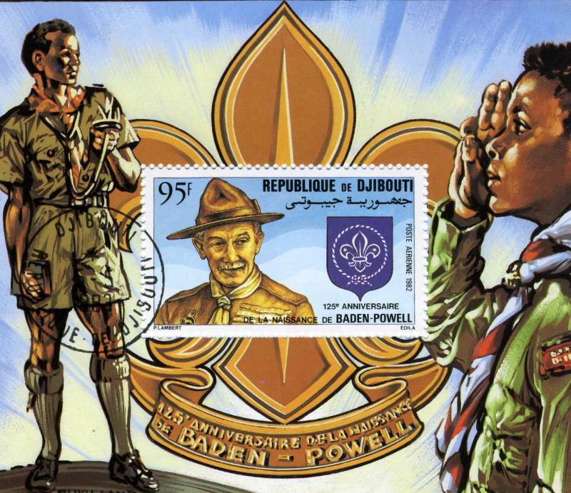 Djibouti 1982 Baden Powell Anniversary Souvenir Sheet Canceled