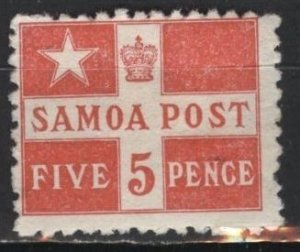 Samoa 23 (mhr) 5p flag, ver (1894)