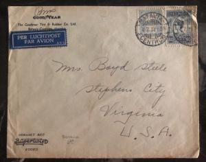 1933 Batavia Netherlands Indies Cover Goodyear Tires To Virginia USA