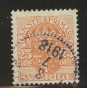 SWEDEN Scott o52 used 1910 official stamp 
