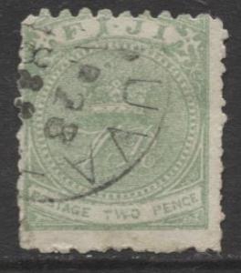 Fiji - Scott 41 - QV- Definitive - 1878 - Used - Single 2p Stamp