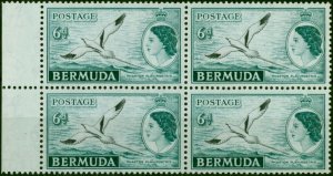 Bermuda 1953 6d Black & Deep Turquoise SG143 Fine MNH Block of 4 (2)