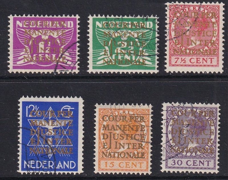 Netherlands #O9-O14  used  1934  official stamps International Court of Justice