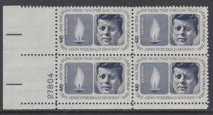 US 1246 Kennedy Memorial Plate Block MNH 