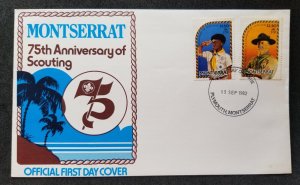 Montserrat 75th Anniv Scouting 1982 Scout Jamboree Baden Powell (FDC) *see scan