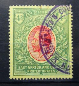 East Africa & Uganda 1912 4r Rot und Grün am gelben sg56 Gebraucht