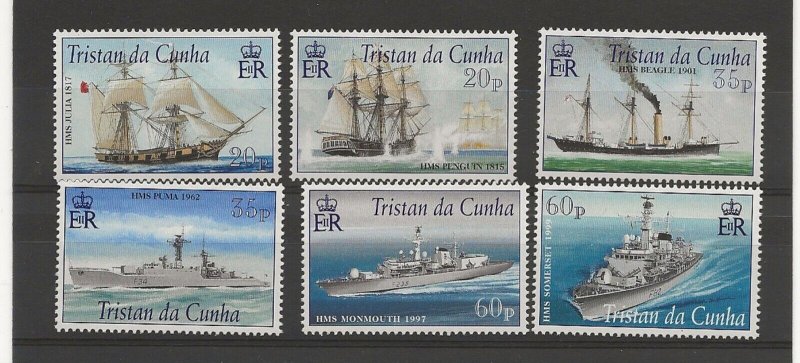 Tristan Da Cunha 2001 Royal Navy Connections set of 6 sg.725-30  MNH