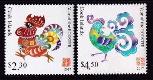 Cook Islands 1565-1566 Year of the Rooster MNH VF