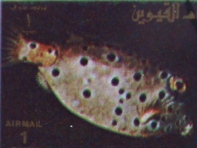 ​UMM AL QIWAIN 1973- TROPICAL FISH-UNDER WATER WORLD-CTO MINI SHEET VERY FINE