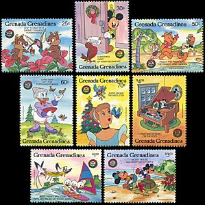 Grenada Grenadines 792-799, MNH, Disney Christmas 1986