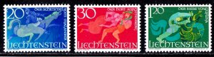 Liechtenstein stamps #421 - 423, MNH OG, XF, complete set, CV $1.45