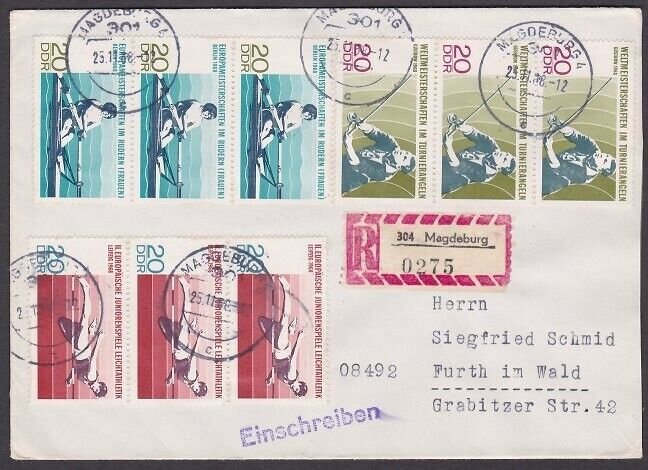 EAST GERMANY 1968 registered cover - nice franking - ......................a3420