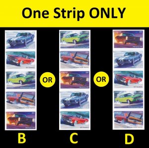 US 4747b Muscle Cars imperf NDC vert strip (5 stamps) MNH 2013