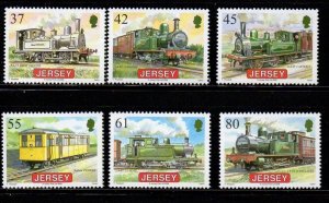 Jersey Sc 1373-8 2009 Railway Steam Engine stamp set mint NH