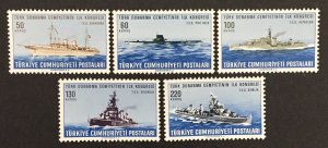 Turkey 1965 #1684-8(5), Turkish Naval Society, MNH.