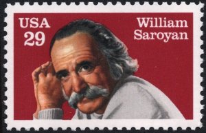 SC#2538 29¢ William Saroyan Single (1991) MNH