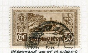 ITALY; 1931 early St. Anthony issue fine used 30c. value