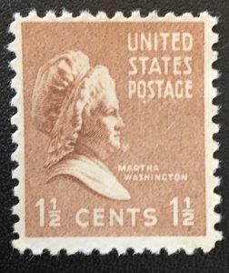 United States #805 1 1/2¢ Martha Washington. Unused. NG