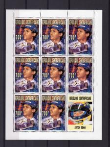 Central African 1996 Sc#1104 AYRTON SENNA FORMULA 1 Mini-Sheetlet (8+1L) MNH