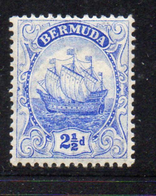 Bermuda Sc 44 1912 2 1/2d ultra Caravel stamp mint