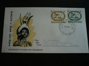 Postal History - Papua New Guinea - Scott# 176-177 - First Day Cover