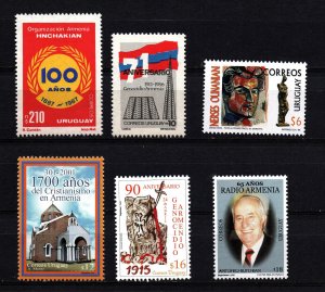 Armenian Heritage & Brotherhood in Uruguay A Philatelic Collection 6 stamps MNH