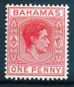 Bahamas 1d carmine KGVI issue of 1938, Scott 101,  MH