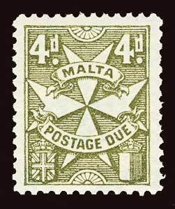 MALTA Scott #J17 (SG D17) 1925 postage due unused NH?, tiny spot gum disturbance