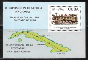 Cuba 2744 1984 National Philatelic Exhibition s.s. MNH