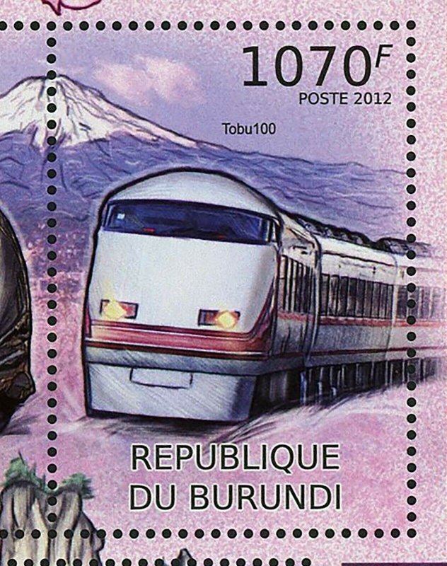 Japanese Train Stamp Super Xpress 700 Shinkansen Series E5 Tobu100 S/S MNH #2453