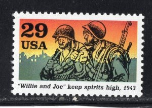 2765h *  WILLIE AND JOE KEEP SPIRITS HIGH * U.S. Postage Stamp  MNH
