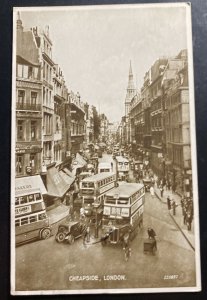 1937 London England Real Picture postcard Cover To New York Usa Cheapside