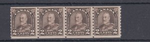 #182 strip of 4 coils Fine MNH , Cat $64 Arch Issue Canada mint
