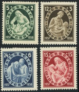 Austria #B152-B155 Winterhelp Postage Stamps 1937 Mint LH