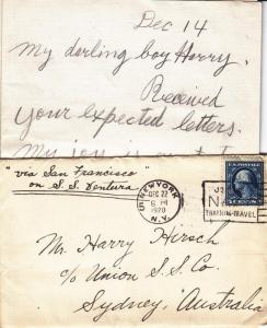 1920, New York, NY to Sydney, Australia, See Remark (23822)