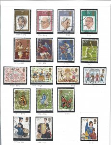 Great Britain - 12ea Album Pages with mostly OGNH -  See Scans