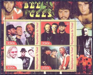 Chad 2003 Music Rock Band Bee Gees Sheet MNH Private